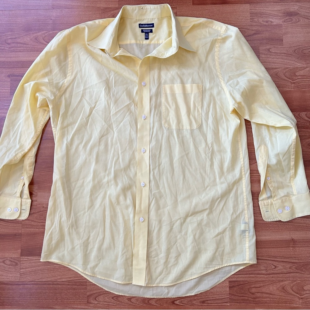 4/$15 One Croft & Barrow men’s yellow shirt size 16.5 32/33